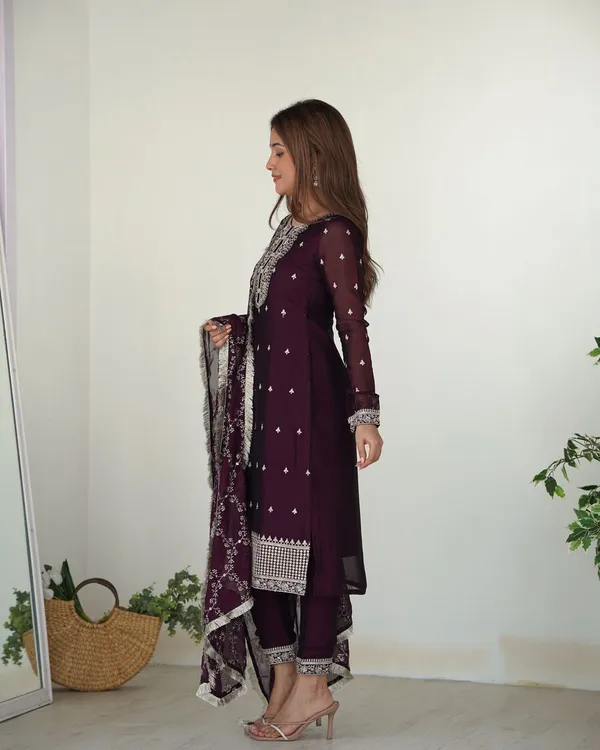 Wine_Premium_Designer_Rangoli_Silk_Readymade_Suit