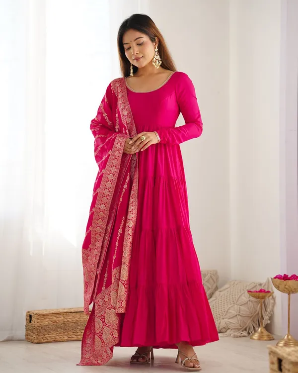 Pink_Premium_Designer_Heavy_Roman_Silk_Chanderi_Readymade_Suit