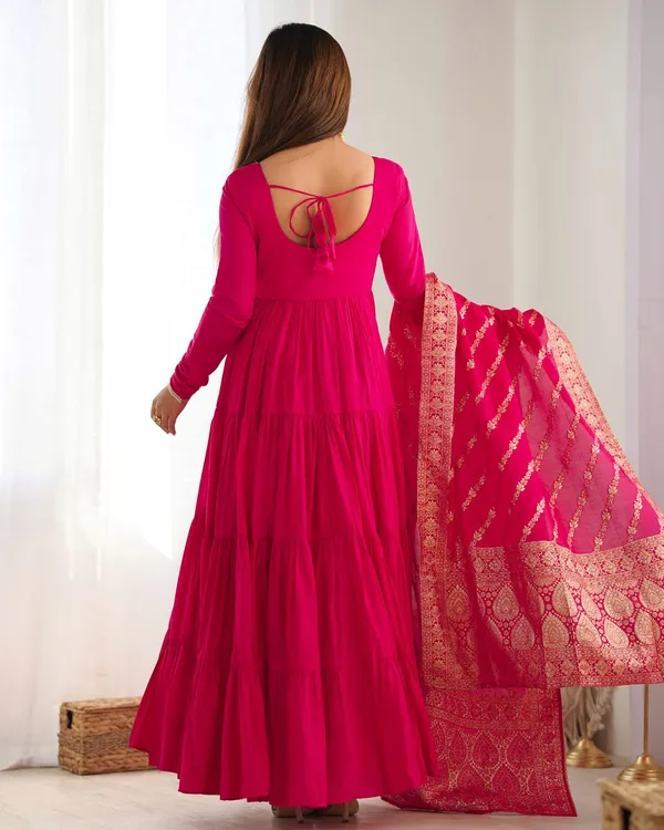 Pink_Premium_Designer_Heavy_Roman_Silk_Chanderi_Readymade_Suit