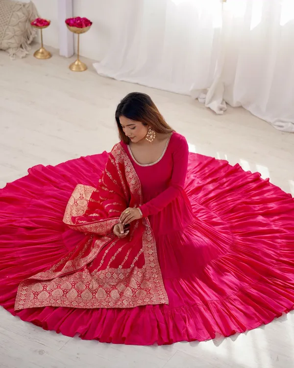 Pink_Premium_Designer_Heavy_Roman_Silk_Chanderi_Readymade_Suit
