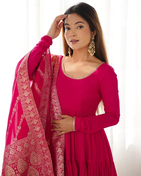 Pink_Premium_Designer_Heavy_Roman_Silk_Chanderi_Readymade_Suit