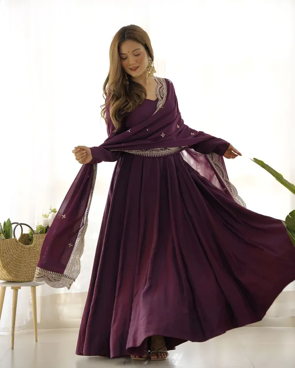 Heavy_Designer_Wine_Chanderi_Readymade_Suit