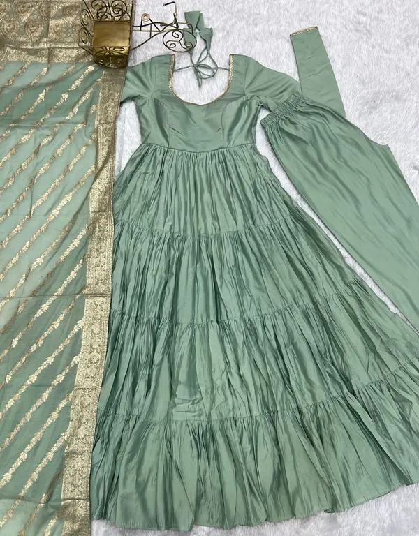 Traditional_Pista_Roman_Silk_Chanderi_Anarkali_Readymade_Suit