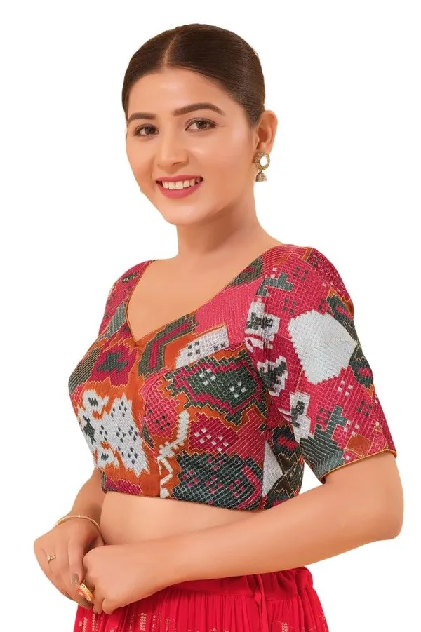 Multicolor_Jain_Silk_Designer_Readymade_Blouse