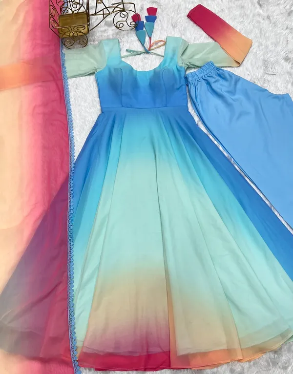 Multicolor_Traditional_Wear_Designer_Soft_Georgette_Readymade_Suit
