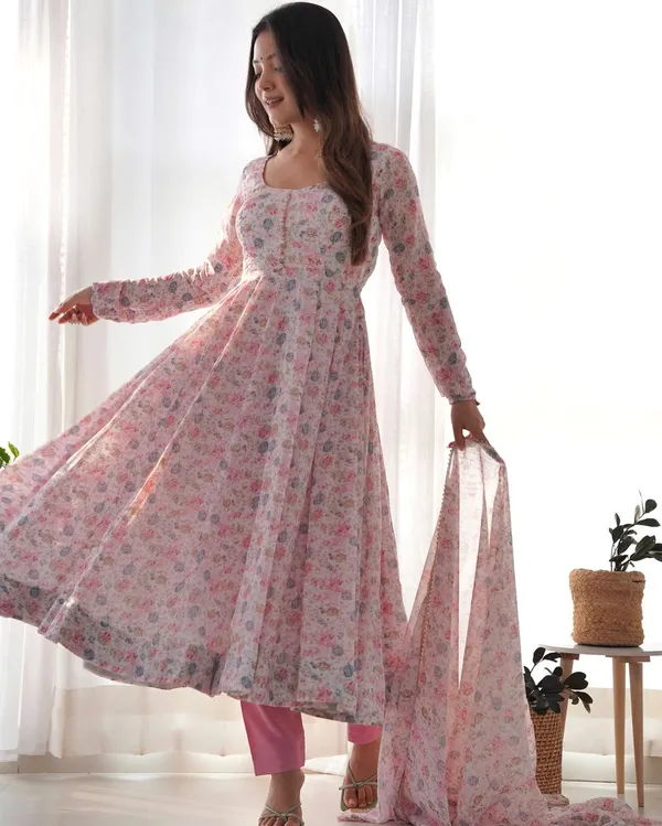 Pink_Floral_Print_Traditional_Wear_Designer_Heavy_Chiffon_Readymade_Suit