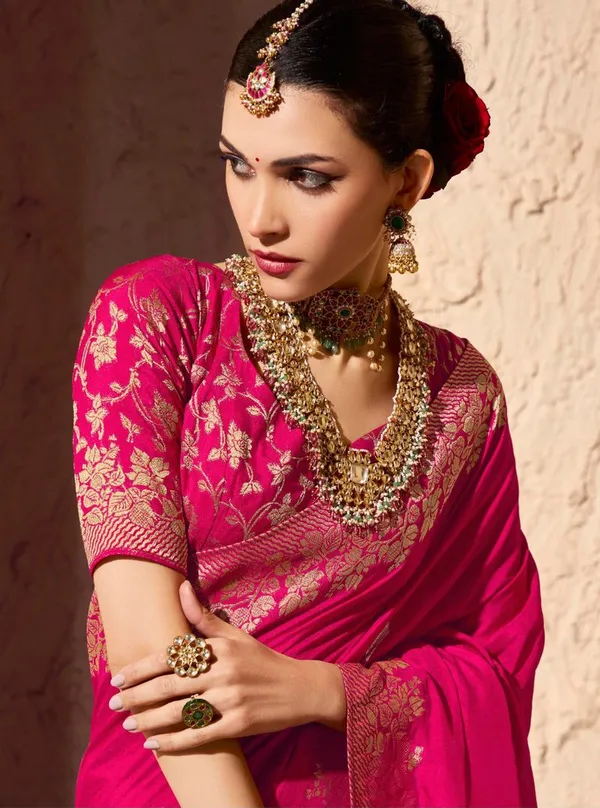 Rani_Pink_Premium_Party_Wear_Designer_Saree_Default_Title