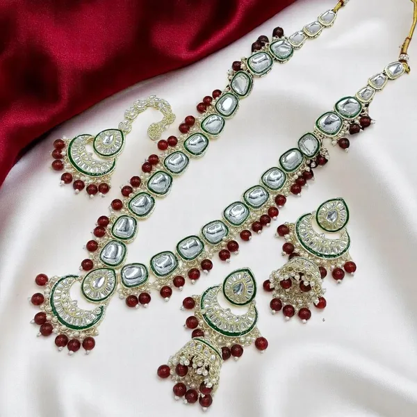 Designer_Prime_Maroon_Long_Necklace_Set_Default_Title