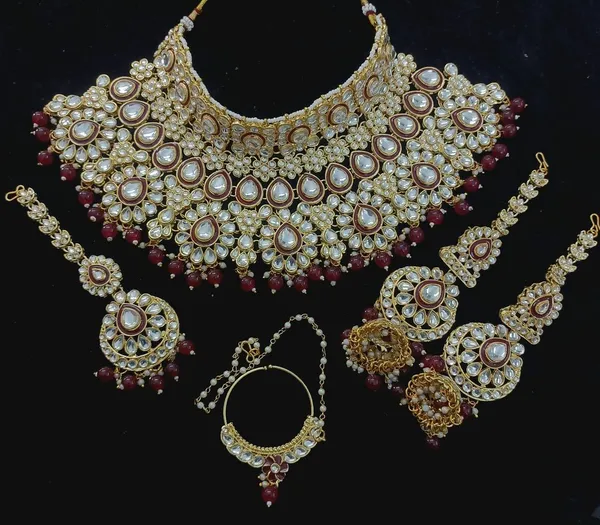 Luxury_Maroon_Stone_Moti_Work_Imitation_Choker_Necklace_Set_Default_Title