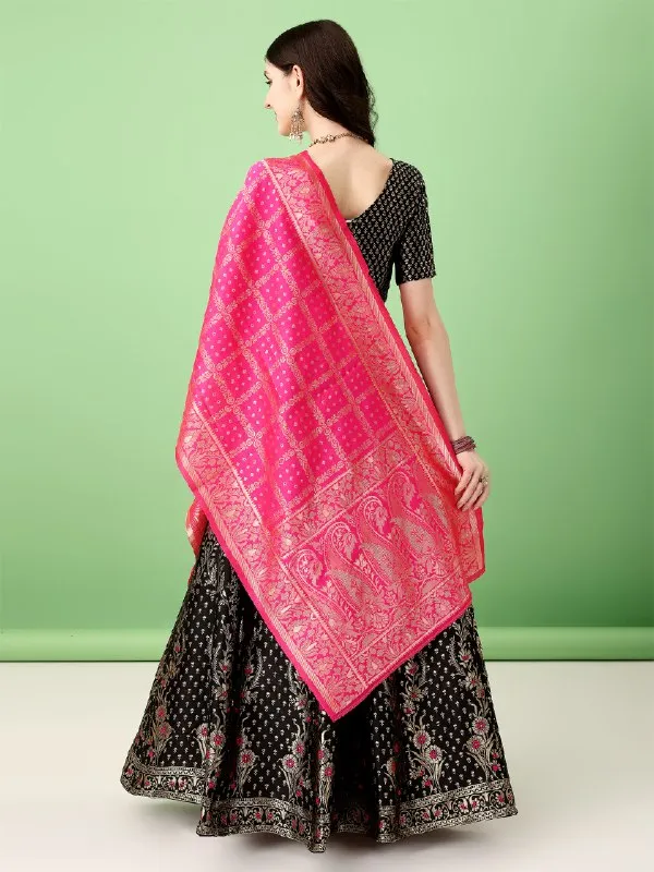 Black_Heavy_Designer_Lehenga_Choli_In_Soft_Silk_Jacquard_With_Rich_Jacquard_Work_Default_Title