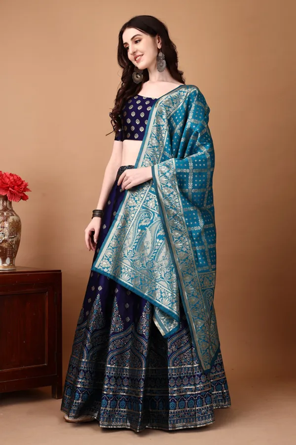 Luxury_Multi_Color_Heavy_Lehenga_Choli_In_Soft_Silk_Jacquard_Default_Title