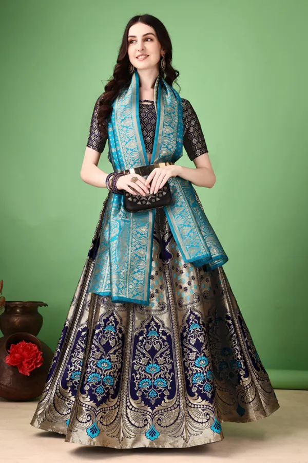 Multi_Color_Heavy_Designer_Lehenga_Choli_In_Soft_Silk_Jacquard_Default_Title