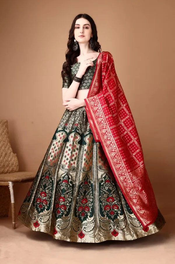 Premium_Multi_Color_Designer_Lehenga_Choli_With_Jacquard_Weaving_Default_Title