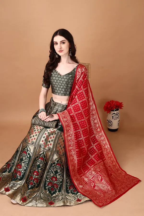 Premium_Multi_Color_Designer_Lehenga_Choli_With_Jacquard_Weaving_Default_Title