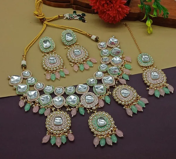 Designer_Prime_Multi_Choker_Necklace_Set_With_Moti_Stone_Default_Title