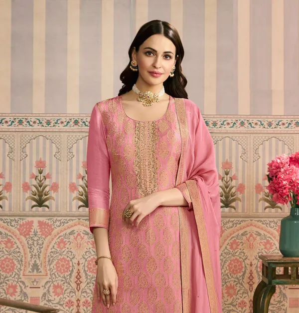 Peach_Viscose_Semi_Stitched_Salwar_Suit_With_Embroidery_Default_Title