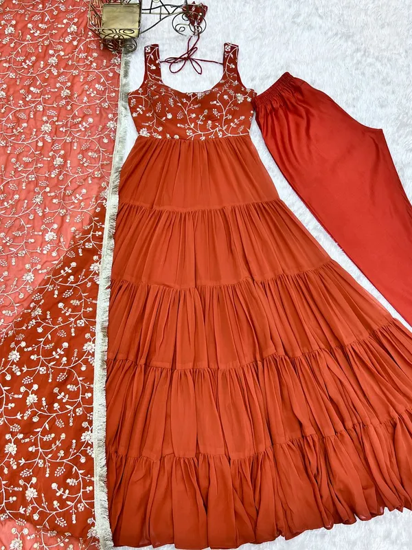 Orange_Elegant_Party_Wear_Fox_Georgette_Designer_Readymade_Suit