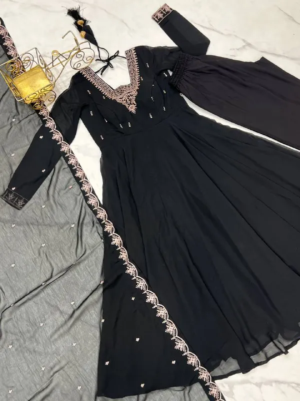 Black_Stylish_Designer_Heavy_Fox_Georgette_Readymade_Suit