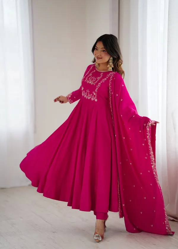 Rani_Pink_Party_Wear_Designer_Chanderi_Silk_Readymade_Suit