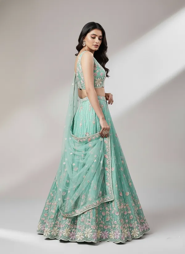 Ethnivo_Traditional_Sea_Green_Lehenga_Choli_Default_Title