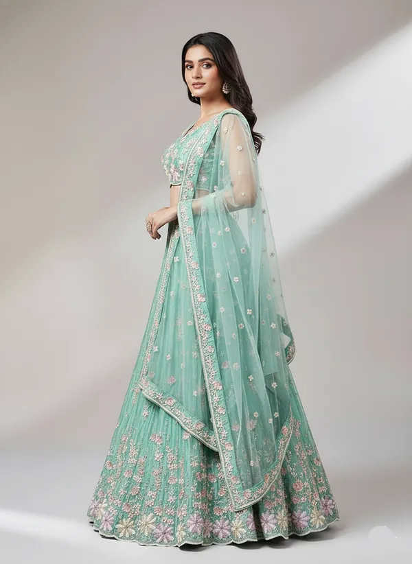 Ethnivo_Traditional_Sea_Green_Lehenga_Choli_Default_Title