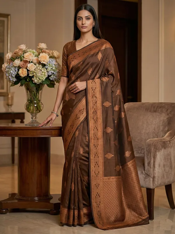 Brown_Traditional_Wear_Designer_Banarasi_Soft_Silk_Saree_Default_Title