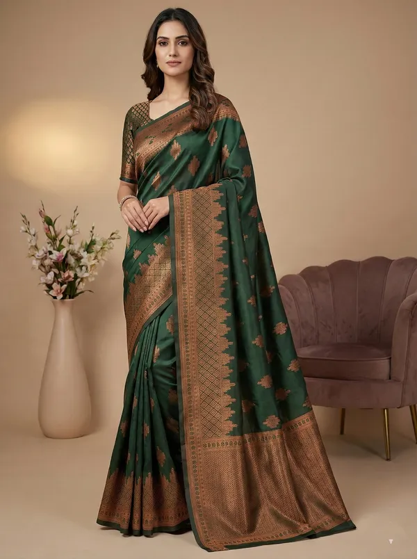 Green_Party_Wear_Designer_Banarasi_Soft_Silk_Saree_Default_Title