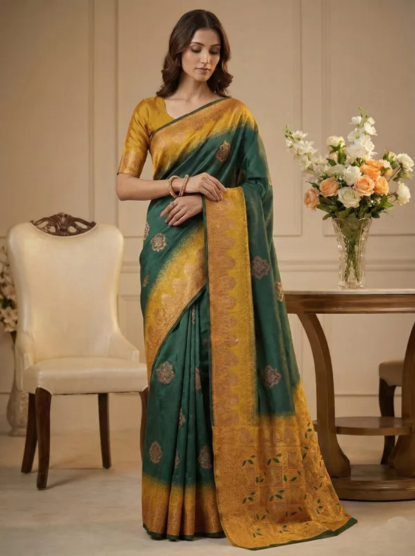 Green_Wedding_Wear_Designer_Banarasi_Soft_Silk_Saree_Default_Title