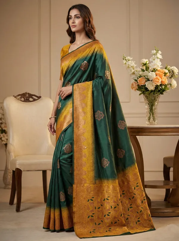 Green_Wedding_Wear_Designer_Banarasi_Soft_Silk_Saree_Default_Title