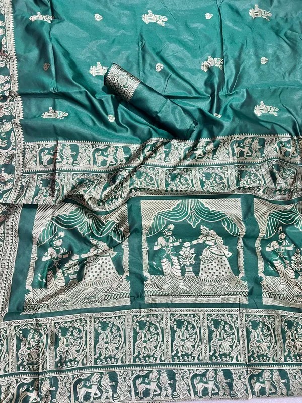 Rama_Green_Party_Wear_Designer_Banarasi_Soft_Silk_Saree_Default_Title