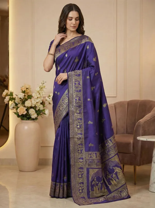 Blue_Traditional_Wear_Designer_Banarasi_Soft_Silk_Saree_Default_Title