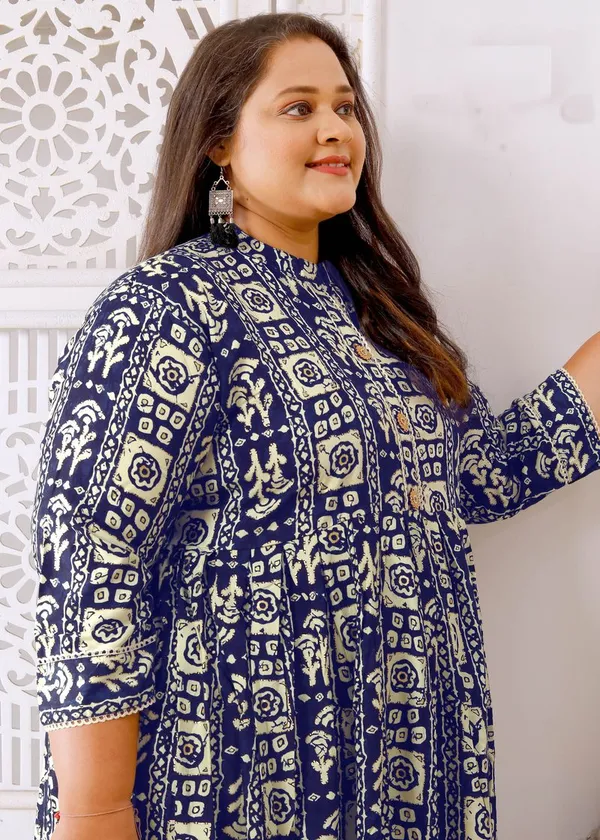 Plus_Size_Elegant_Navy_Blue_Floral_Readymade_Kurti_Default_Title