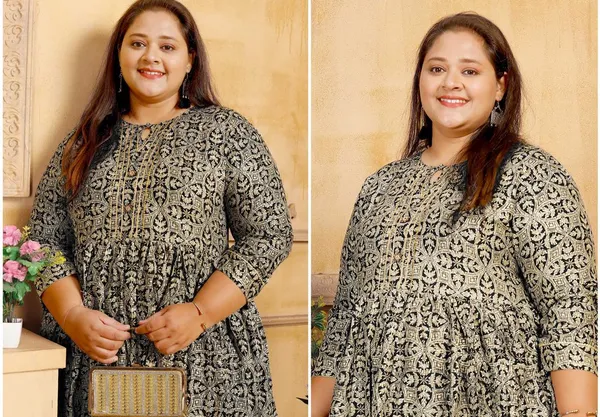 Black_Casual_Ethnic_Designer_Cotton_Anarkali_Style_Readymade_Kurti