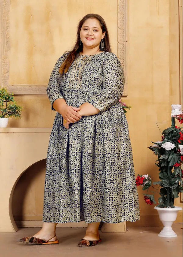 Navy_Blue_Classic_Ethnic_Designer_Printed_Cotton_Anarkali_Readymade_Kurti
