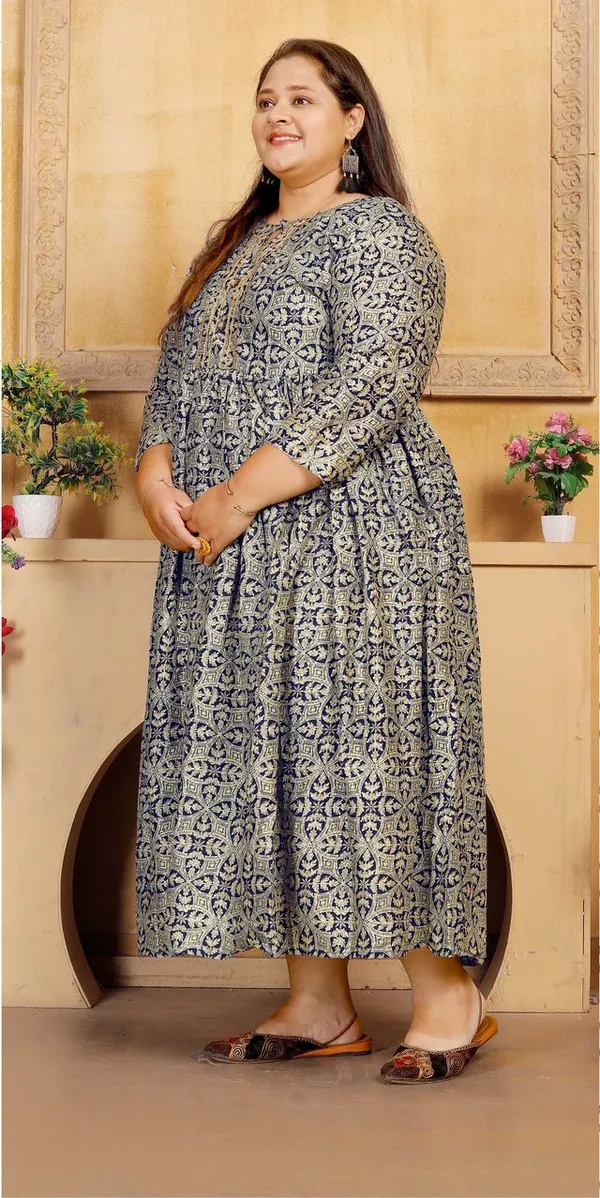 Navy_Blue_Classic_Ethnic_Designer_Printed_Cotton_Anarkali_Readymade_Kurti