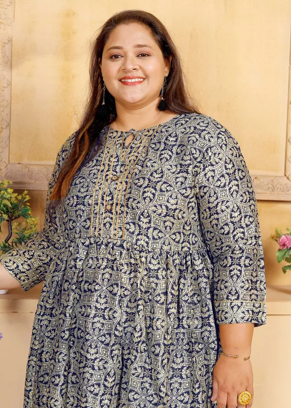 Navy_Blue_Classic_Ethnic_Designer_Printed_Cotton_Anarkali_Readymade_Kurti