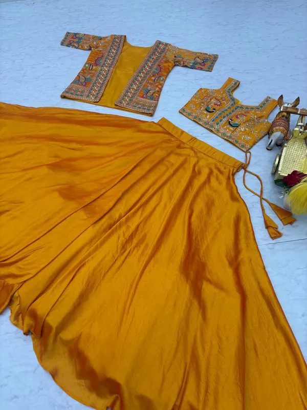 Mustard_Yellow_Printed_Crop_Top_Lehenga_Set_With_Embroidered_Jacket_Default_Title