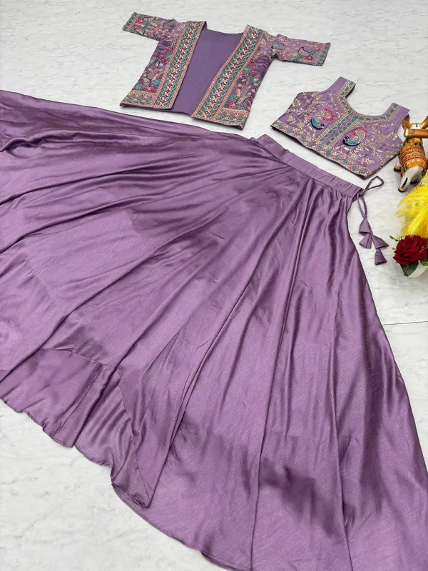 Lavender_Printed_Crop_Top_Lehenga_Set_With_Embroidered_Jacket_Default_Title