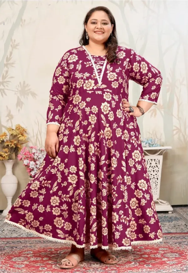 Wine_Color_Trendy_Designer_Rayon_Gown_With_Digital_Print