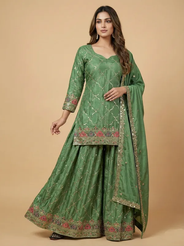 Sea_Green_Trendy_Designer_Chinon_Silk_Salwar_Suit