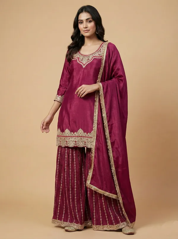 Rani_Wine_Elegant_Designer_Chinnon_Silk_Party_Wear_Salwar_Suit