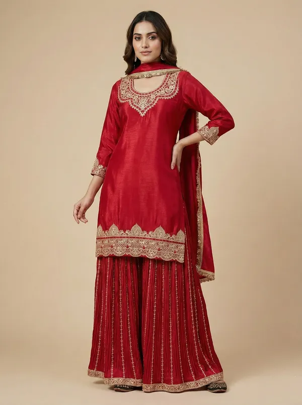 Eid_Special_Stylish_Readymade_Red_Salwar_Suit