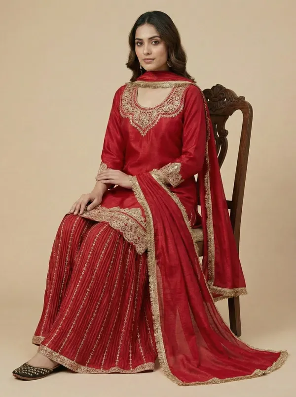 Eid_Special_Stylish_Readymade_Red_Salwar_Suit