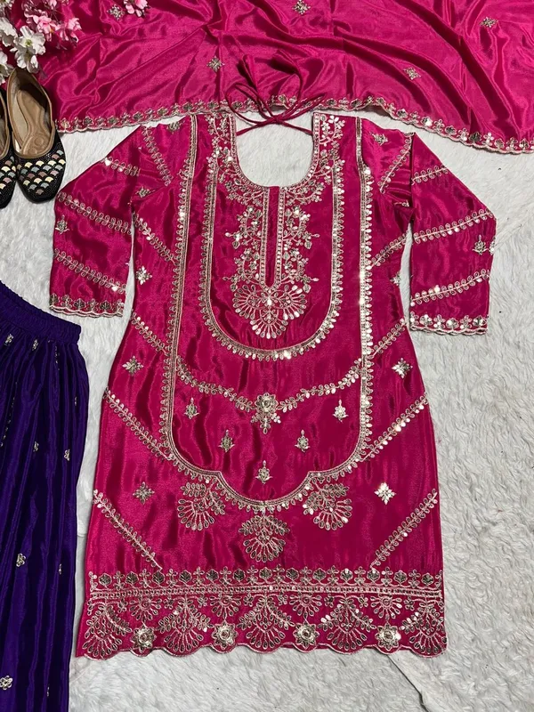 Pink_Purple_Designer_Chinnon_Silk_Party_Wear_Salwar_Suit