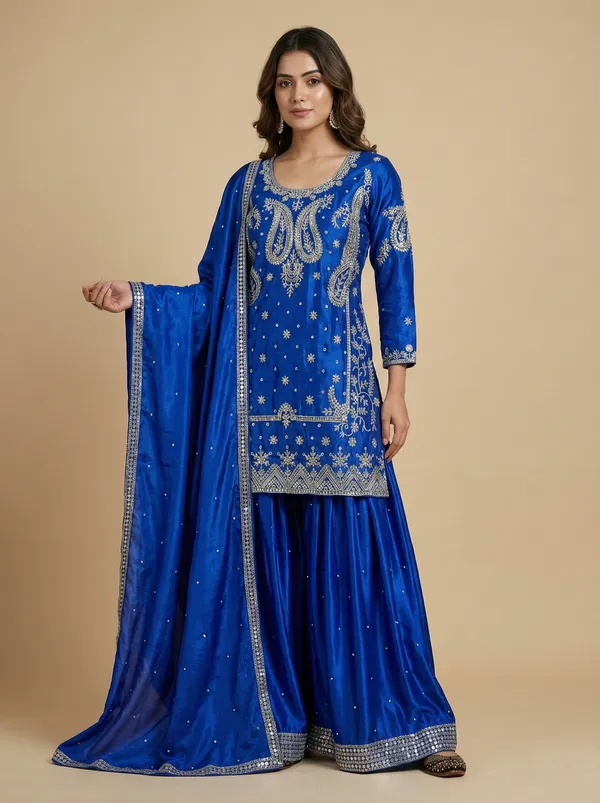 Blue_Festive_Wear_Designer_Chinon_Silk_Readymade_Suit