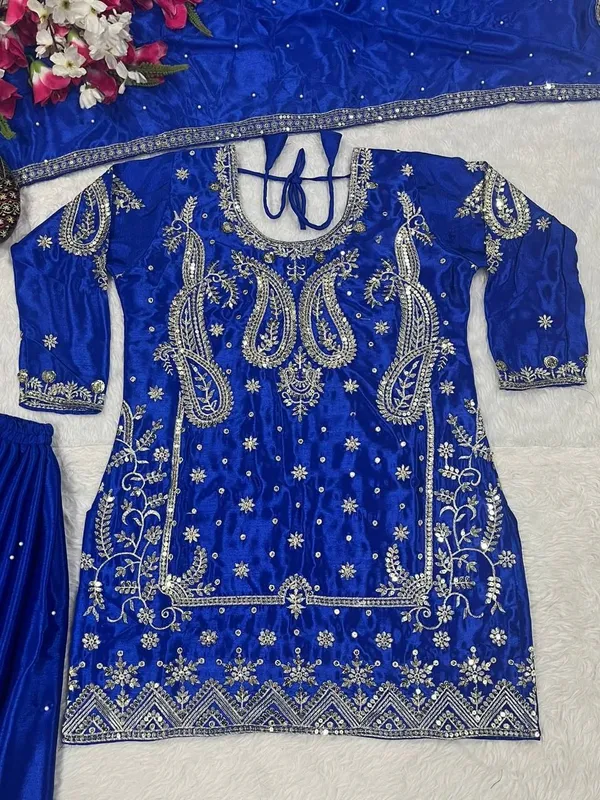 Blue_Festive_Wear_Designer_Chinon_Silk_Readymade_Suit