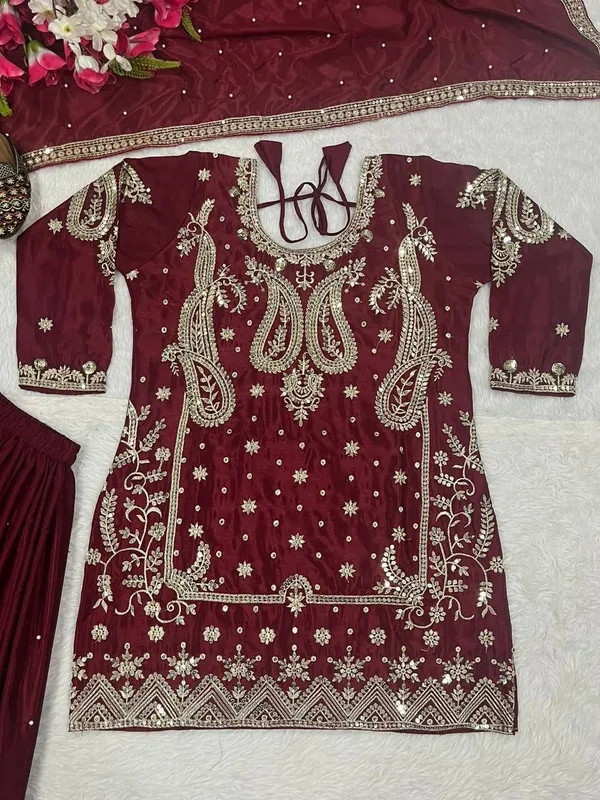 Maroon_Designer_Chinon_Silk_Party_Wear_Salwar_Suit