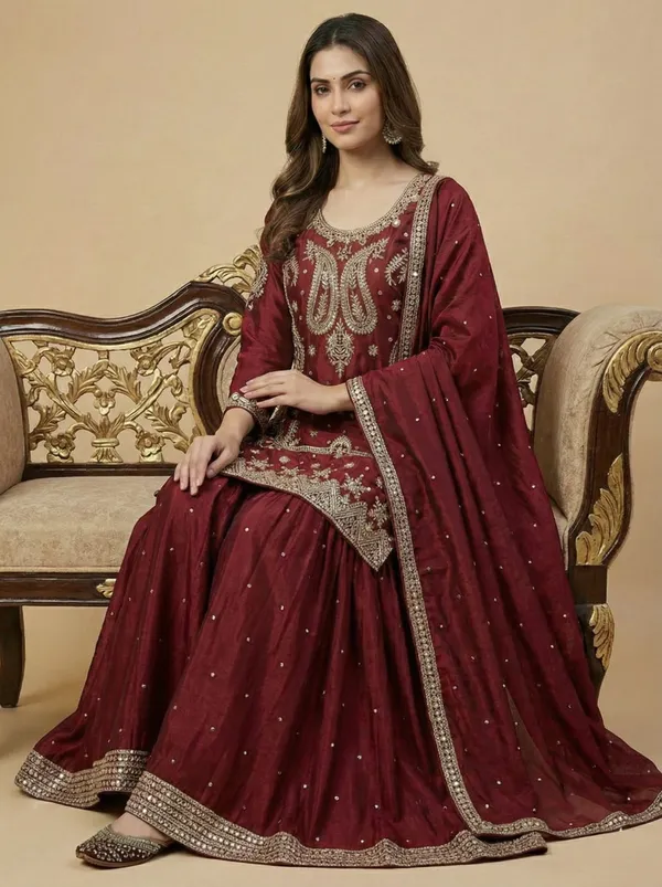 Maroon_Designer_Chinon_Silk_Party_Wear_Salwar_Suit