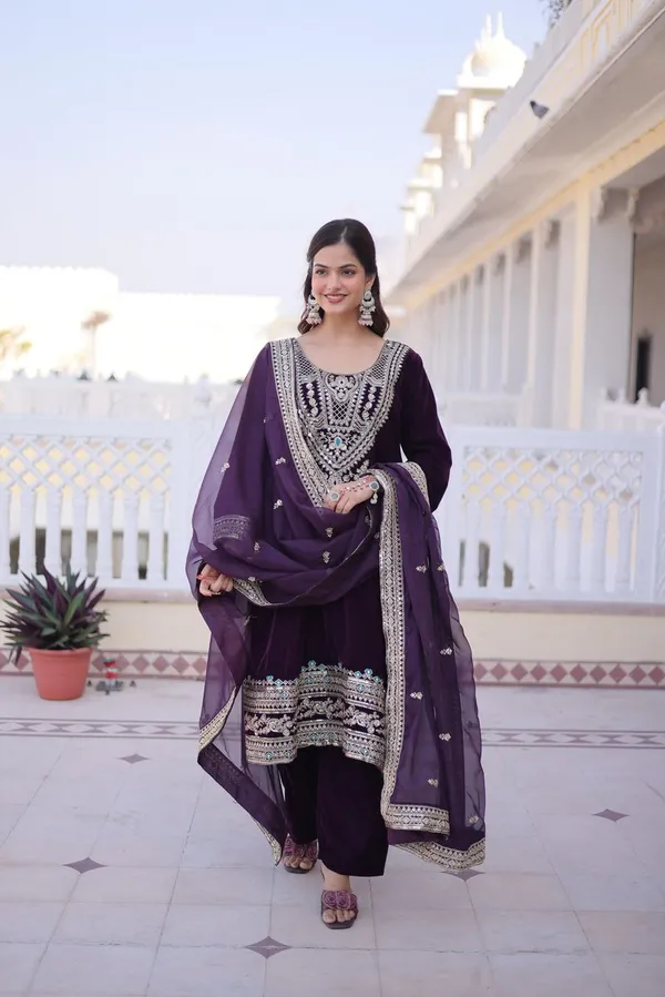 Eid_Special_Wine_Velvet_Designer_Salwar_Suit_With_Zari_Sequins