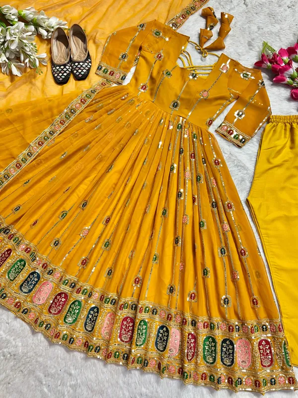 Premium_Mustard_Yellow_Embroidered_Anarkali_Ensemble